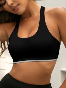 Womens Multi Strap Athletic Bralette Stretchy Fitness Ribbed Underband Scooter Neck Training Vest Moisture Wicking Gymwear Top - Product Image 4