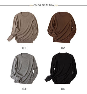 Suéter de Punto Casual para Mujer, Cuello Redondo, Color Sólido, Lana, Manga Larga, Largo Regular, Antipilling, 12 GG - Product Image 4