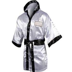 Bata de boxeo de satén para artes marciales, ropa de boxeo personalizada de seda de alta calidad, Kickboxing Fighter - Product Image 4