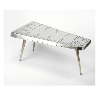 Meubles haut de gamme Style luxe aluminium Midway Aviator Table basse de salon Design d'avion Table à thé