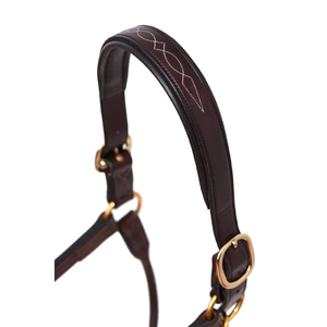 Cabestro de cuero con cabezada de diseño anatómico. Arnés de cabeza de doble ajuste y ajustable en la nariz. Extra Suave - Product Image 4