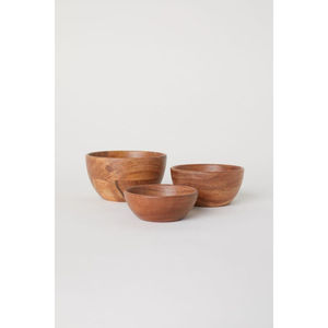 Ensemble de 4 bols de service artisanaux en bois d'acacia, petits bols ronds en bois naturel pour trempettes et préparations culinaires, durables et écologiques pour la cuisine - Product Image 6