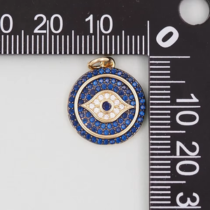 Colgante de Ojo Turco Chapado en Oro de 18K con Piedra Azul, Amuleto de Protección, Colgante de Lujo para Mujer, Joyería Fina de Estilo Rapper - Product Image 4