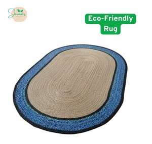 Alfombra Redonda de Yute Jermatz con Patrón de Medallón, Hecha a Mano, Estilo Bohemio, para Sala de Estar, Color Marrón Natural - Product Image 3