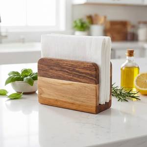 Wooden <b>Tissue</b> Box Holder With Sunflower Design Free Standing Decorative Napkin Stand For Tabletop Use - Product Image 4