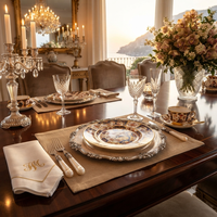 Set de table en jute brodé fait main, écologique, 33×48 cm, pour la maison, l'hôtel, le restaurant et la décoration de cuisine, disponible au meilleur prix