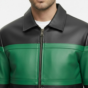 Chaqueta Ecológica para Hombre, de Cuero Genuino, con Cuello Alto, Impermeable, de Alta Calidad, con Cierre, Manga Larga, para Invierno - Product Image 3