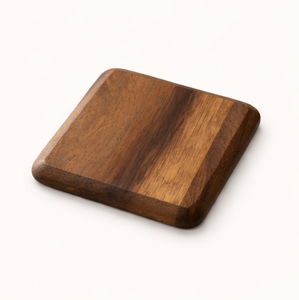 Sous-verres artisanaux en bois de noyer noir de qualité supérieure, écologiques, carrés, avec grain naturel, pour la maison et le bureau, en promotion - Product Image 1