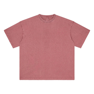 Custom Oversized Plus Size Men's Acid Wash Solid T-Shirts 100% Cotton Knitted Regular Fit 220 Grams Custom Logo Design - Product Image 4