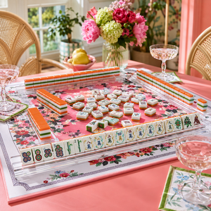 Ensemble <span class=keywords><strong>de</strong></span> tuiles <span class=keywords><strong>de</strong></span> mahjong américaines <span class=keywords><strong>de</strong></span> luxe personnalisées, 166 pièces, tuiles <span class=keywords><strong>de</strong></span> mahjong en acrylique superposées orange et vert, pour soirée <span class=keywords><strong>de</strong></span> jeu, cadeau - Product Image 2