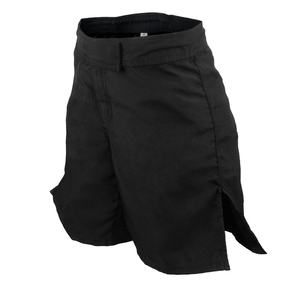Shorts de boxe unisexes style Muay Thai 100% polyester imprimé numérique noir et blanc à blocs de couleur séchage rapide coupe ample pour adulte - Product Image 3
