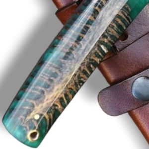 Cuchillos de Caza Tanto de Acero de Damasco Hechos a Mano, Cuchillos de Supervivencia para Acampar al Aire Libre con Hoja Fija Premium y Mango Duradero, Filo Afilado - Product Image 5