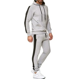 Ensemble de jogging et d'entraînement 100 % coton personnalisé pour homme, motif uni, survêtement sport deux pièces, pantalon de survêtement pour l'hiver - Product Image 3
