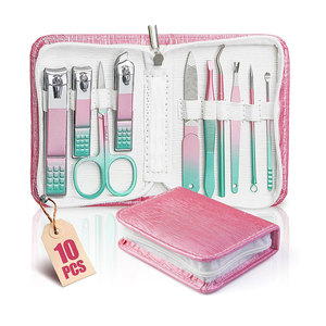 Professional <b>Manicure</b> Pedicure <b>Kit</b> Nail Care Grooming Set Stainless Steel Nail Clippers with Portable Travel Case - Product Image 1