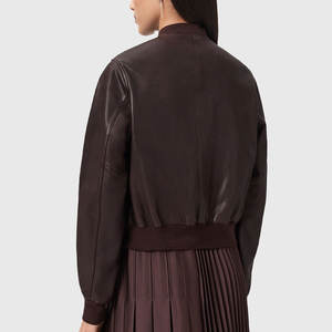 เสื้อแจ็คเก็ตหนังแท้ทรงครอปสำหรับผู้หญิง แฟชั่นเสื้อแจ็คเก็ตหนังทรงครอปสำหรับผู้หญิง ราคาดีที่สุด - Product Image 2