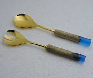 Servidor de Ensaladas de Acero Inoxidable con Acabado Dorado, Diseño Moderno y de Lujo para Hoteles y Salones de Banquetes, Productos Personalizados - Product Image 4