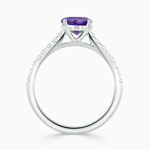 Roy Diamond Women's 925 Sterling <b>Silver</b> <b>Emerald</b>-Cut Moissanite Engagement <b>Ring</b> Rhodium Plating-Luxury Classic Elegant Design - Product Image 3