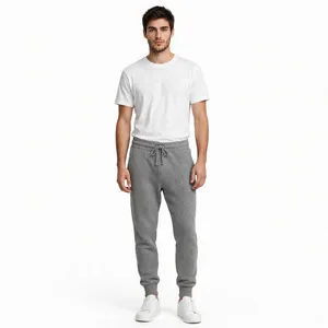 Pantalones Deportivos Cargo Gris Jaspeado para Hombre, Corte Relajado, Pierna Recta, Bolsillos Utilitarios, Pantalones Casuales, Logotipo Personalizado, Fabricante OEM - Product Image 1
