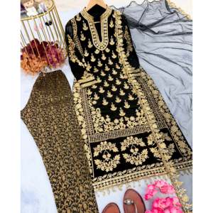 Conjunto Dupatta inferior superior de ropa de fiesta para mujer de diseñador para un aspecto elegante - Product Image 1