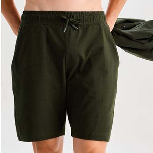 Nouvel ensemble deux pièces pour homme en coton 100% respirant, couleur unie, short et chemise, idéal pour l'été – Vente chaude - Product Image 3