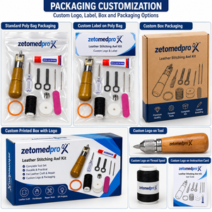Kit de Costura de Cuero de Varias Piezas con Agujas, Hilo y Herramientas para Joyería ZetomedPro - Product Image 5