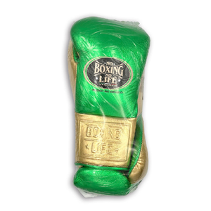 ถุงมือชกมวยหนังสำหรับฝึกซ้อมแบบผูกเชือก ระบายความชื้น สีเขียว/ทอง สำหรับทุกเพศ - Product Image 5