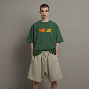 New Arrived Men's Summer <b>Set</b> Eco-Friendly Plus Size Casual Wear Streetwear Custom Silk Screen Printed Logo Solid Breathable 100% - Product Image 5