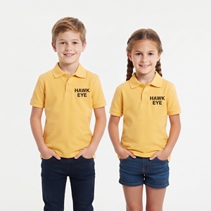 Polo en coton pour enfants avec logo imprimé personnalisé, unisexe, manches courtes, haut décontracté, vêtements scolaires, couleur personnalisée, OEM ODM, vente en gros - Product Image 4