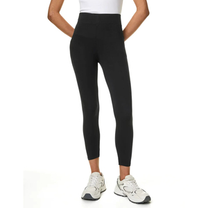 High Waist Seamless Black <b>Ankle</b>-<b>Length</b> <b>Leggings</b> Women Solid Color Spandex Nylon Elastic Waist Yoga Pants - Product Image 2