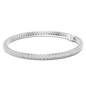 Conjunto de Pulsera de Lujo con Diamantes Cultivados en Laboratorio, Corte Ovalado, Chapado en Rodio, Oro Blanco Sólido de 18 Quilates, para Uso Diario en la Oficina o Bodas - Product Image 1