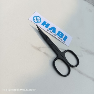 Custom Black Curved Steel Sharp Cuticle Embroidery Scissors Suppliers Wholesale Threading Professional Nail Shears Manufacturer - Product Image 2