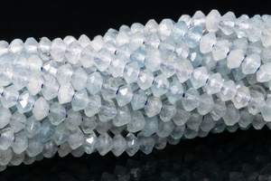 Perles d'aigue-marine bleues, pierres précieuses naturelles authentiques, perles rondes en vrac, brin complet, vente en gros, fabrication de bijoux - Product Image 6