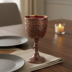 Handmade Brass Chalice Royal Engraved <b>Goblet</b> Vintage Metal Cup | Medieval Decorative Collectible Premium Quality Indian Export - Product Image 2