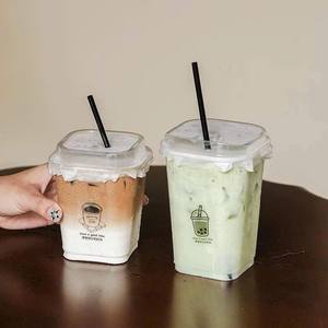 Clear PET Plastic Cups with Flat Lids (<b>Takeaway</b> Drink Cups) 16oz, 20oz - Product Image 2