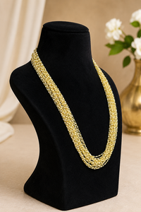Collar de 20 Capas con Perlas Blancas de 2mm y Alambre Chapado en Oro, 25 Pulgadas, Joyería de Moda - Product Image 2