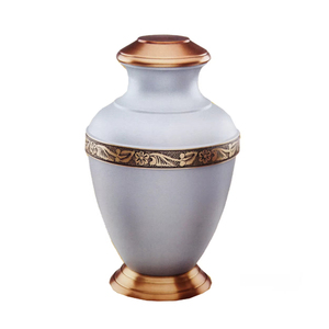 Brass Cremation Urn Golden and White Funeral Memorial <b>Ashes</b> Urn <b>for</b> Burial Services Adult Human <b>Ashes</b> <b>Casket</b> Metal Urns - Product Image 1