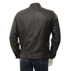 Chaquetas Casuales de Invierno de Cuero Genuino Premium para Hombre, Cuello Alto, Impermeables, con Cierre, Teñidas, Lavadas, Delanteras Suaves, Cómodas y Duraderas - Product Image 2