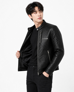 New Arrival Men's Casual Zipper Style Leather <b>Jackets</b> <b>Slim</b> <b>Fit</b> Top Quality Men Genuine Leather <b>Jacket</b> for Man Outerwear - Product Image 4