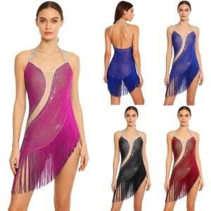 Vêtements de gymnastique pour femmes, justaucorps de danse latine, combinaison de danse Tango Cha-Cha, costumes de danse moderne - Product Image 1