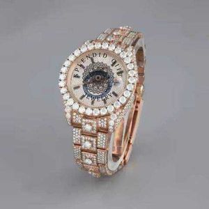 Reloj de Lujo para Hombre con Diamantes, Caja Plateada y Moissanita de 28mm, Analógico, Cuarzo ETA, Cristal de Zafiro, Cierre Oculto, para Bodas y Fiestas - Product Image 4