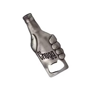 Abridor de Botellas Metálico Portátil Personalizable al por Mayor, Color Gris, con Forma Personalizada - Product Image 1