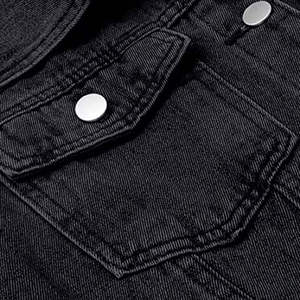 Veste en jean varsity 100% coton à manches longues pour homme, streetwear personnalisé, à capuche, séchage rapide, respirante, hiver - Product Image 2