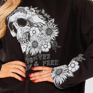 OEM DTG Custom Women Hoodie Personalized Polyester/Cotton Casual Graphic Printed Long <b>Sleeve</b> Pullover Fashion Street Wear Top - Product Image 4