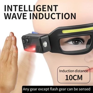 Glasses Style LED Headlamp Hands-Free Wave <b>Sensor</b> 5 Modes IP65 USB-C Rechargeable Camping Cycling Fishing - Product Image 4