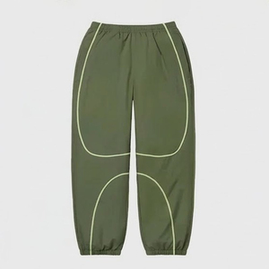 New Arrivals Custom Logo Green Mens Nylon <b>Wind</b> <b>Breaker</b> White Panel With Pant Set For Summer Active Wear Streetwear Zipper Jacket - Product Image 5