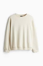 เสื้อสเวตเชิ้ตสตรีทแวร์ผู้ชายไซส์ใหญ่พิเศษ - ผ้าฟลีซเนื้อนุ่มคุณภาพสูง 100% ผ้าฝ้ายสีครีมแบบเรียบ - Product Image 2