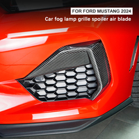 Grille de phare antibrouillard en fibre de carbone tissée Blackstone Gloss, aileron, lame d'air pour Mustang 2015-2016 avec installation facile