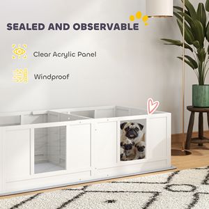 Caja de Parto Ajustable de Diseño Doble para Perros Pequeños con Paneles Transparentes y Colchoneta para Parto, Muebles para Mascotas - Product Image 5