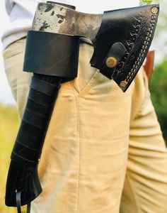 Hacha de Acero con Alto Contenido de Carbono de Grado Industrial, Estilo Vikingo, con Funda de Cuero, Hacha Personalizable de Alta Calidad, Multifuncional y Duradera - Product Image 3