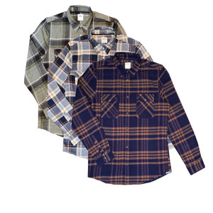 Chemises à carreaux pour hommes, boutonnées, en coton, à manches longues, décontractées, tendance, vente en gros - Product Image 5